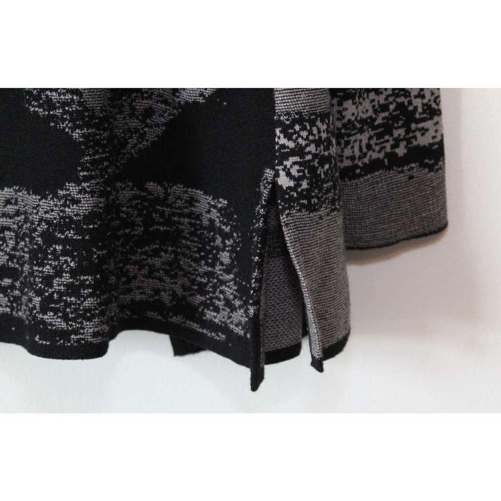 NWT Ming Wang Relaxed Fit Cozy Knit Cardigan Black Gray Petite Small PS H13896 - Picture 9 of 10
